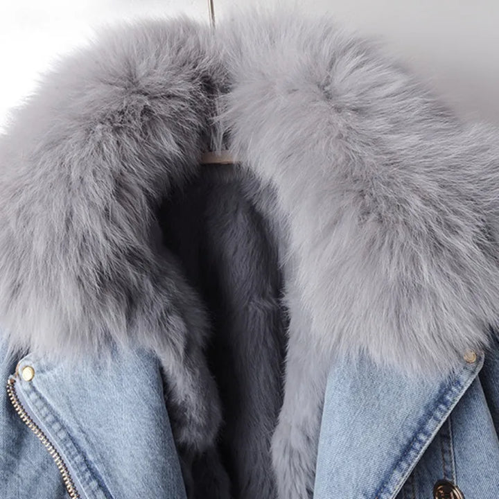 Femke™ Faux Fur Denim Coat