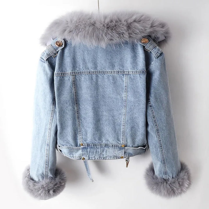 Femke™ Faux Fur Denim Coat